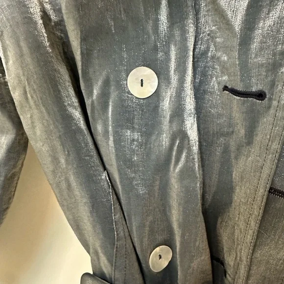 Vintage Metallic Trench Coat - Picture 5 of 6